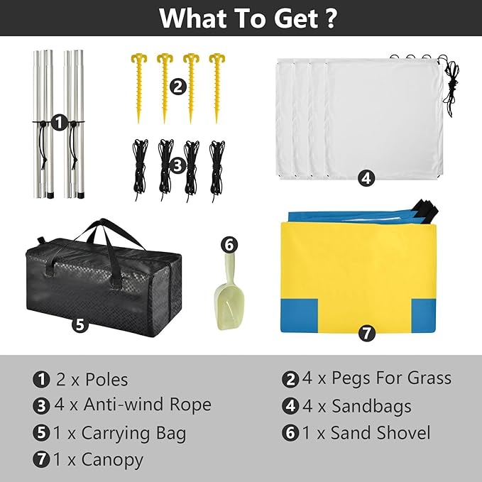 Sweden Flag Beach Tent &amp Canopy UPF50+ Lightweight Large Portable Sun Shelter with Sandbags and Shovel for Camping Trips Fishing Backyard Fun or Picnics