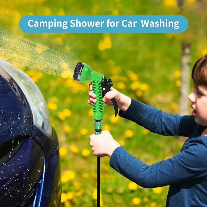 Portable Shower for Camping with 7 Spray Modes Camping Shower for Beach Shower Car Shower Hand Press with Removable Hose and Shower Head