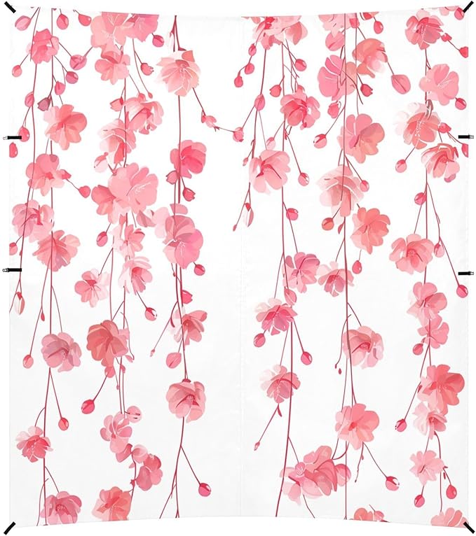 ALAZA Pink Cherry Blossom Flowers Beach Tent Sun Shelter UPF50+ Protection Beach Shade Canopy w/ 4 Sandbags for Outdoor Camping Fishing Backyard Fun Picnic 10x9 ft