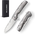 Folding Pocket Knife for Men 3.3 D2 Steel Blade Titanium Handle Frame Lock Folding Knife with Clip for Everyday Carry Outdoor Use PK-01