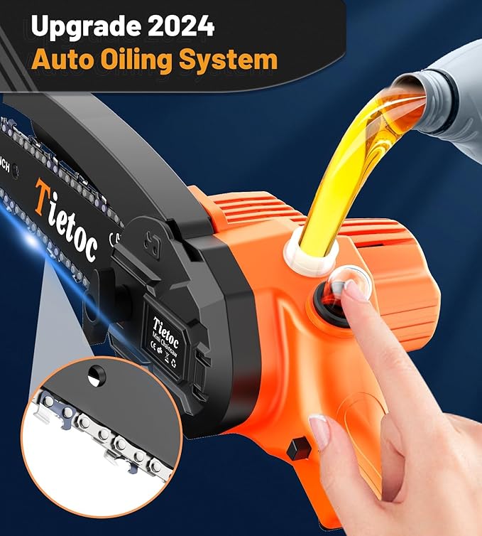 Tietoc Mini Chainsaw 6 Inch Cordless Portable Electric Chain Saw Small Handheld Battery Powered Super Saws