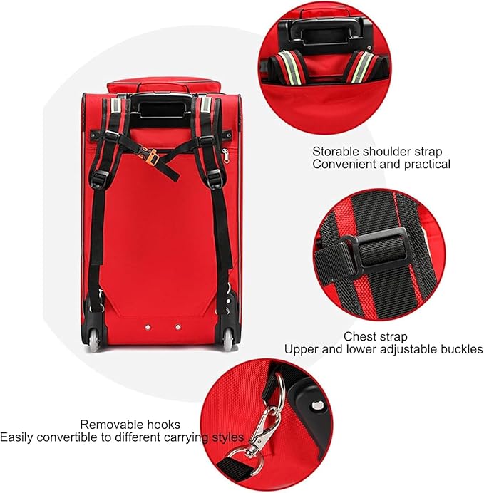 Emergency Bag First Aid Backpack Empty First Aid Bag Treatment First Responder Trauma Bag for EMT Nurses Tactical Medics(A01)