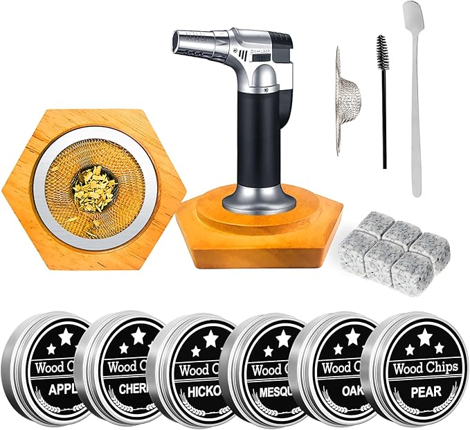 Bourbon Whiskey Gifts for Men Dad - Cocktail Smoker Kit with Torch Birthday Anniversary Unique Gifts for Father Boyfriend Husband Grandpa Smoked Bourbon Kit Mens Gifts Ideas