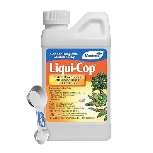 Monterey Liqui-Cop - Copper Fungicide Garden Spray for Citrus and Fruit &amp Nut Trees - 8 oz (8 oz)