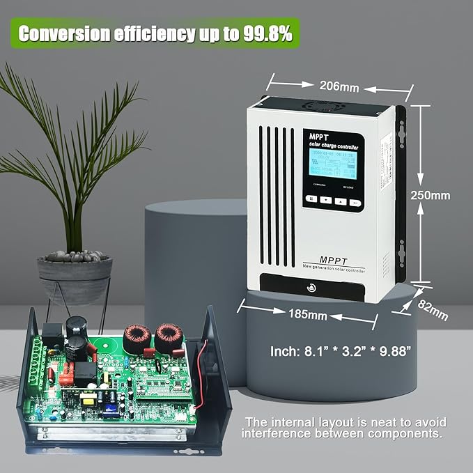 96V 45A MPPT Solar Charger 48V 60V 72V Solar Energy Controller Regulator DC180V PV Input 4500W for Off Gird Solar System Sealed Gel AGM Flooded Lithium Battery