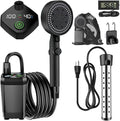 Portable Camping Shower Kit 6000mAh Rechargeable Outdoor Shower Kit with Intelligent LED Display for Camping Hiking RV Traveling Beach