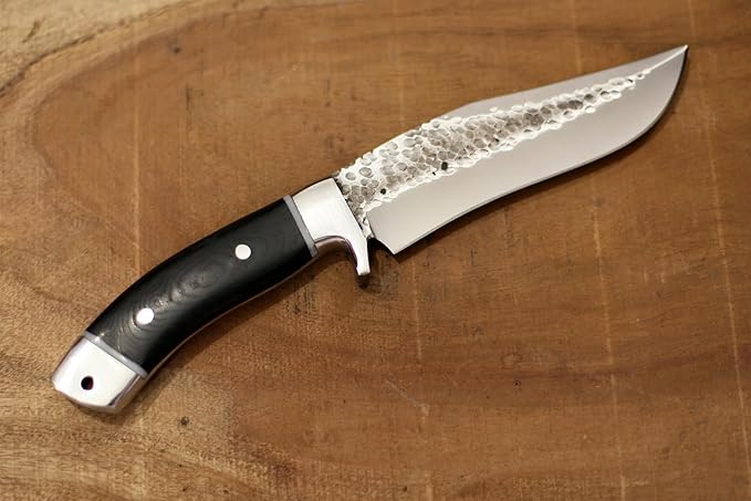 GCS Handmade Micarta Handle D2 Tool Steel Tactical knife Hunting Knife Camp Knife with leather sheath Full tang blade designed for Hunting &amp EDC GCS 240 (B084HMX2DM)