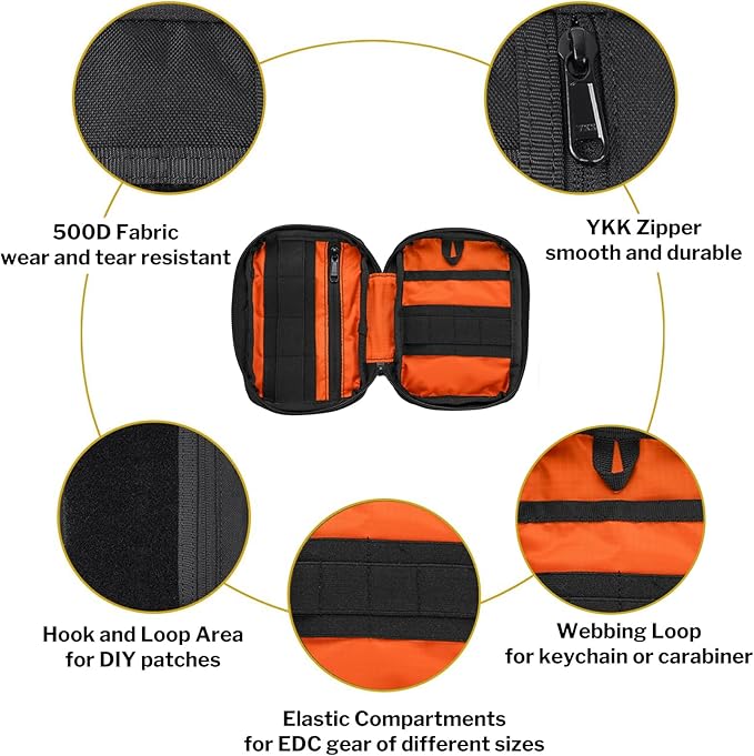 VIPERADE VE30 Molle Pouches Small EDC PouchCompact Belt Pouch for MenEDC Pouch Pocket Organiser with Patches AreaAdjustable Molle Backpack Pack Pocket for Camping Bush Craft/Hiking/Traveling