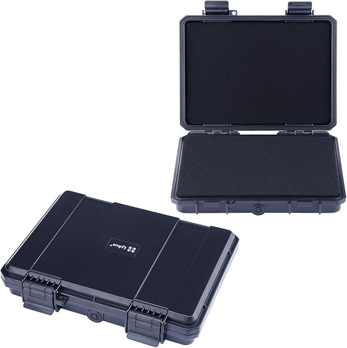 Lykus HC-2110 Mini Hard Case Dry Box with Foam Insert Interior Size 8.27x5.91x1.46 inch IP66 Splash-Proof