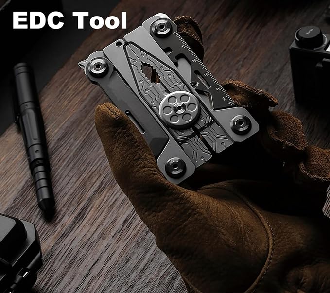 20 in 1 Credit Card Multitool Stainless Steel Wallet Multi Tool EDC Tool with Pliers Knife Bottle OpenerHexagon Spanner Compact &amp Lightweight