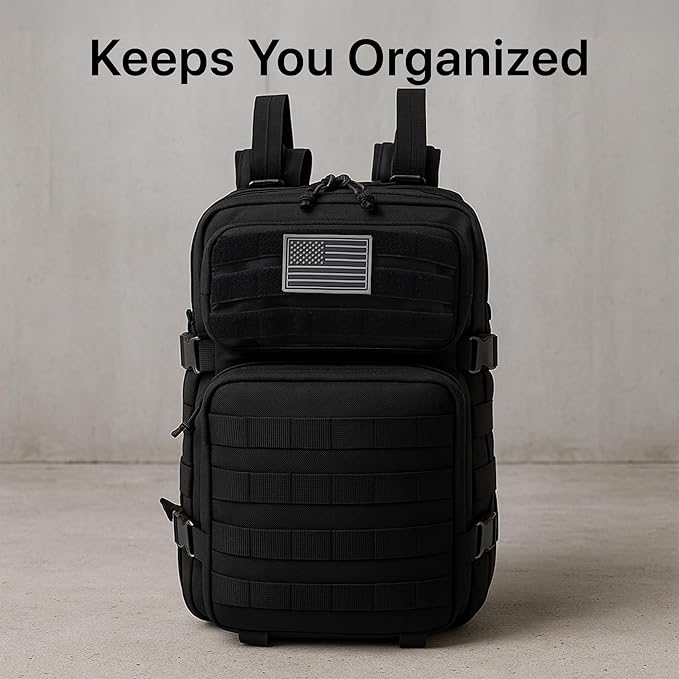 WESTEND 30L Tactical Backpack for Men – Military Assault Pack with MOLLE System Heavy Duty Bug Out Bag for Outdoor Activity