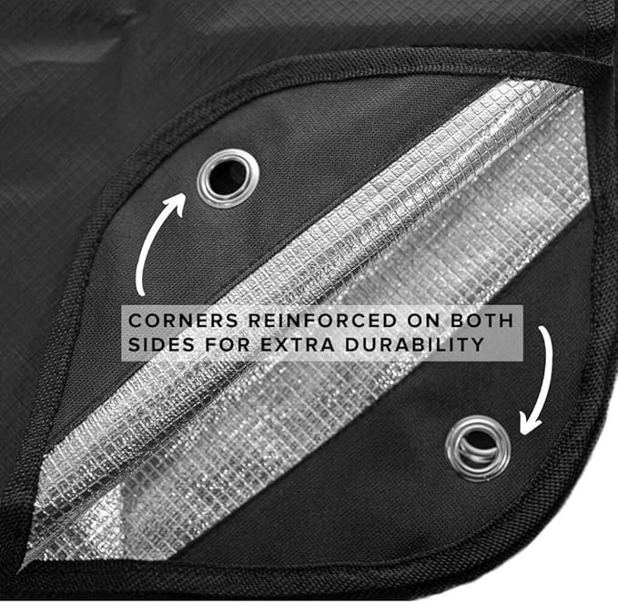 Arcturus Insulated Tarp Reusable Heavy Duty Thermal Survival Blanket – 60x82in Reflects 90% Body Heat Waterproof Windproof 3-Layer Design Reinforced Grommets Black