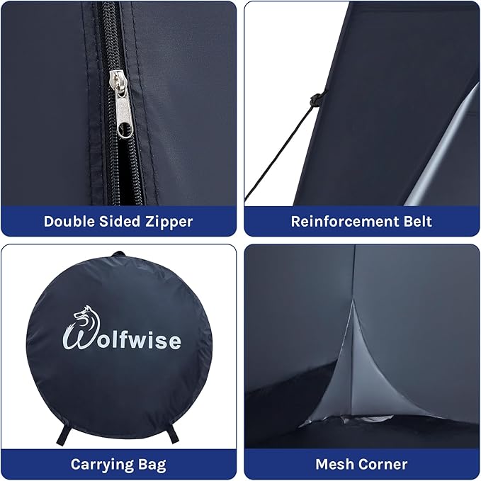 WolfWise Pop Up Changing Tent for Beach Camping Portable Shower Tents Outdoor Privacy Bathroom Change Dressing Clothes Tent Pop Up Instant for Camp Toilet 6.2ft/6.6ft/6.9ft High
