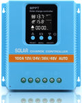 Upgraded 100A MPPT Solar Charge Controller 12V 24V 36V 48V LCD Display Battery Intelligent Regulator Max 100V Input Dual USB for Lead-Acid/Lithium