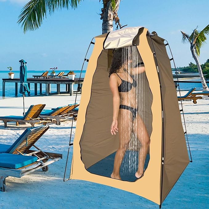 Camping Shower Shower Tent Portable Changing Room Multifunctional 4-in-1 Design Quick Pop-Up Setup with No Tools Required 120x120x190cm/47.24x47.24x74.8 Inches for Camping