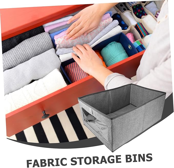 2pcs Foldable Bins Woven Storage Boxes Open Closet Organizer Clothes Storage Case Window Easy to Move Bedroom Containers