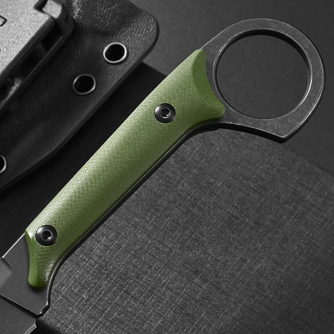 Ccanku C1140 Fixed Blade KnifeD2 Blade G10 Handle Claw Knife for Outdoor EDC Tool Survival Hiking Camping (Army Green)