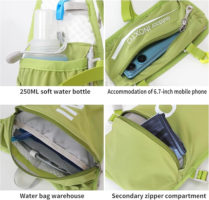 INOXTO Running Hydration Vest BackpackLightweight Insulated Pack with 1.5L Water Bladder Bag Daypack for Hiking Trail Running Cycling Race Marathon for Women Men