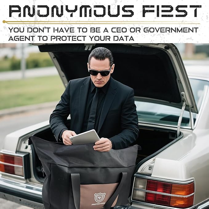Faraday Duffel Bag Military-Grade RF Shielding for Large Electronics &amp Mobile Devices Travel Protection Signal Isolation Data Privacy