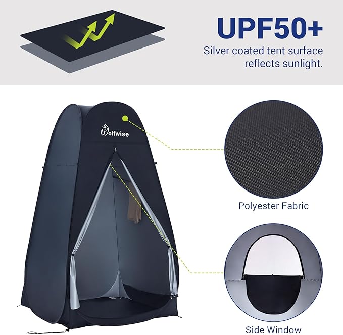 WolfWise Pop Up Changing Tent for Beach Camping Portable Shower Tents Outdoor Privacy Bathroom Change Dressing Clothes Tent Pop Up Instant for Camp Toilet 6.2ft/6.6ft/6.9ft High
