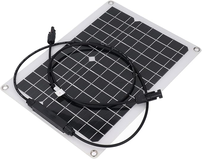 Hyuduo 15W Monocrystalline Solar Panel Flexible Solar Kit with Overload Protection for RV Camping Boat 12V Battery Charging Off Grid