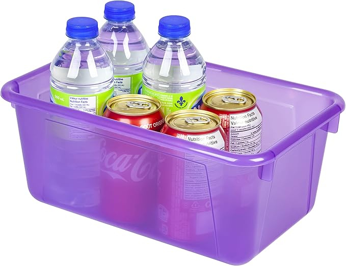 Storex Small Cubby Bins – Plastic Storage Containers for Classroom 12.2 x 7.8 x 5.1 inches Candy Violet 10-Pack (62478A05C)