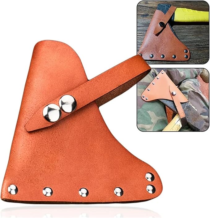 Small Axe Head Cover Hatchet Head Sheath Holster PU Leather Axe Case Camping Axe Cover Protector Not Including Axe for Outdoor Camping Blade Protection