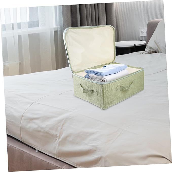 STOBAZA Clothes Storage Case Lock Fabric Storage Organizer Bins Space-saving Stylish Home Organizer