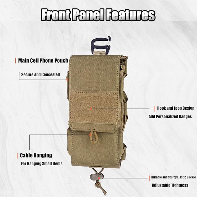 Tactical Molle Pouch Outdoor Mobile Phone Storage Bag Waterproof EDC Waist Bag for Phone Pen Sport Trail Running Hiking