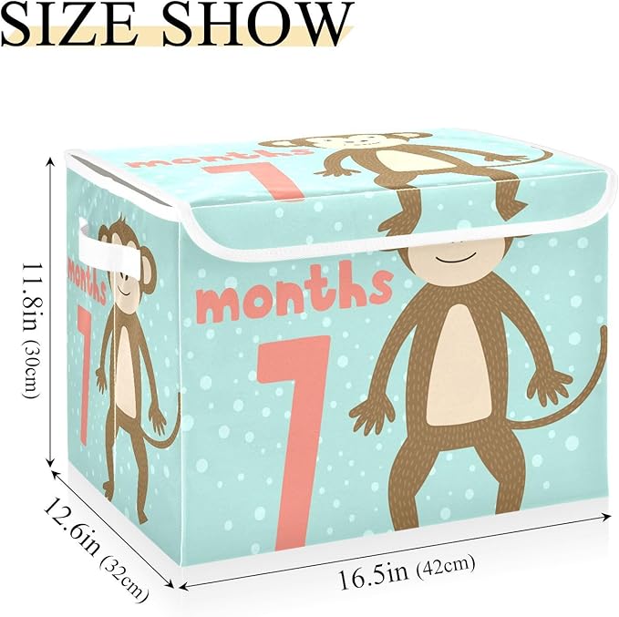 7_months Storage Bin with Lid Collapsible Clothes Organizer Organizers and Storage for Office Supplies Office Basket