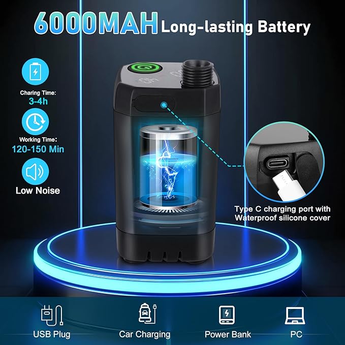 Portable Shower for Camping Rechargeable Camping Shower with Collapsible Bucket with Handle 20L Intelligent LED Display 4 Spray Modes Outdoor Shower Kit for Hiking Travel Car Pet 【Black】