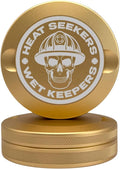 First Responders: Fire | Metal Container for Zyn Premium Aluminum Can &amp Rugged Pouch Holder | Extra Capacity Knurled Grip &amp Used Pouch Storage | EDC (Champagne Gold)