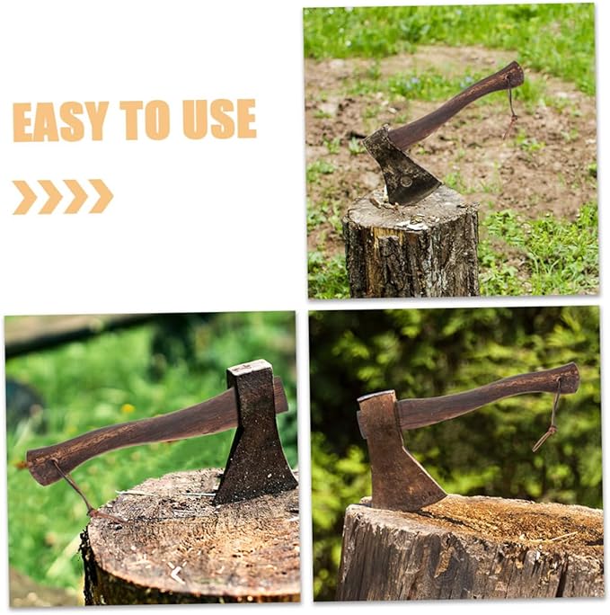 2pcs Wooden Axe Handle Replacement Mini Axe Handle Comfortable Grip and Hardwood Construction for Outdoor Activities and Camping