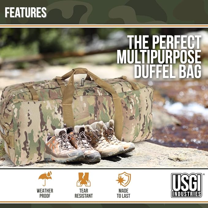 Tactical Military Deployment Sport Luggage Duffel Bag | Perfect for Camping Hiking Traveling Stealth Survival