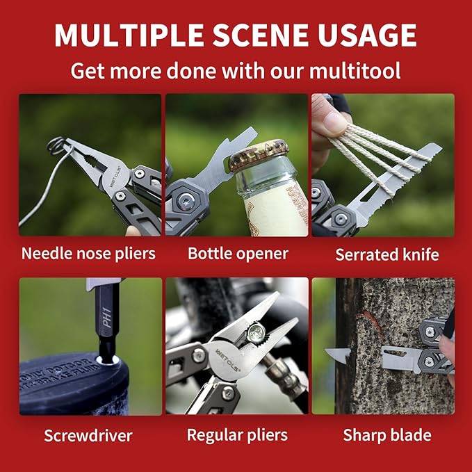 Father‘s Day Gifts for Men Dad Him WETOLS 21-in-1 Multitools with Pocket Knife Stainless Steel Self-locking Pliers with 8 Screwdriver Bits Multi Tool Survival Gear EDC Knife with Pouch for Outdoor