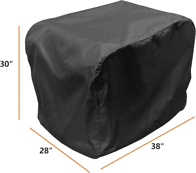 Generator Cover Waterproof Heavy Duty Thicken 600D Polyester with Elastic Drawstring Weather/UV Resistant Generator Cover for Universal Portable Generators 5500-15000 Watt (38''L x 28''W x 30''H)