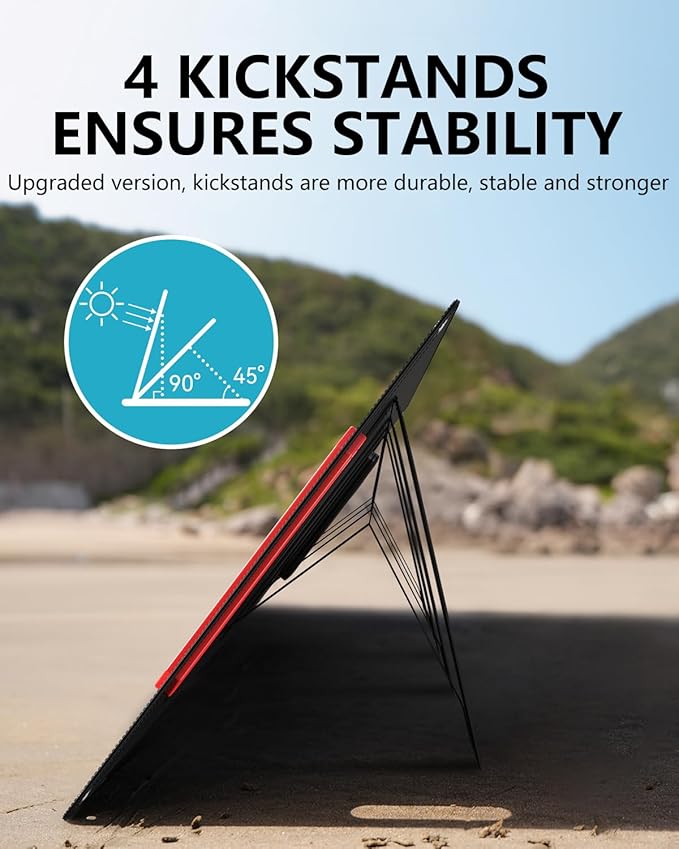ELECAENTA 200W Portable Solar Panel for Jackery/EF Ecoflow/Bluetti/Anker Power Station 25% Conversion Ultra Lightweight Flexible &amp Foldable Solar Charger for Outdoors RVs Camping Off Grid