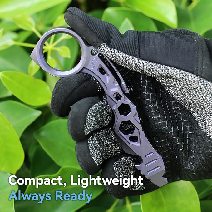 KANSEPT PryMate Purple Anodized Titanium Pry Bar Multitool with Glass Breaker Bottle Opener Hex Bit Pocket Cilp for Your Versatile Companion for Everyday Carry and Camping Accessories G008A4