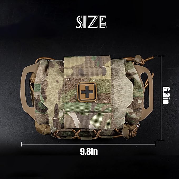 Tactical IFAK Pouch Tactical Blow Out Kit Bag Medical Pouch First Aid Kit System Medical Pouches Emergency Survival Bag for Outdoor Travel Hiking with MOLLE (Color : Green)