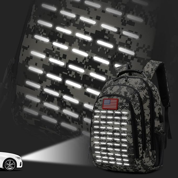 Camo Backpack for boys Teen Boys Backpacks for SchoolCamo Bookbag for kidSmall Tactica Backpack for outdoor with USB Charging Port40L