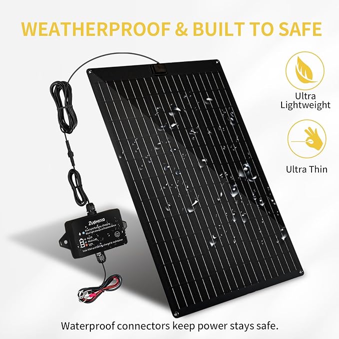 32W Solar Battery Charger Zuomeng MPPT Solar Battery Maintainer &amp Solar Trickle Charger Kit with 32W High-Efficiency Solar Panel Pulse Repair Solar Battery Charger
