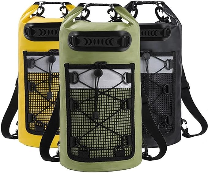 Dry Bag Green Lightweight Sturdy Multifunctional Backpack Accessories for Fishing Beach Boating Kayaking Swimming 20 L