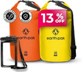Earth Pak Waterproof Dry Bag - Roll Top Waterproof Backpack Sack (Orange 40L &amp Yellow 40L)