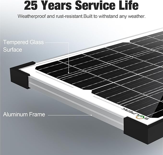 SOLPERK 15W Solar Battery Charger 12V Waterproof Solar Panel Charger + Upgrade 8A Charge Controller+ Adjustable Mount Bracket for Car Motorcycle Boat Marine RVTrailer TractorTruck etc.