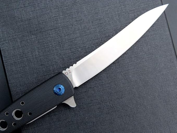 Eafengrow EF943 EDC Folding Knife D2 Steel Blade G10 Handle Flipper Knifes with Pocket Clip for Camping Hiking Survival Outdoor(black)