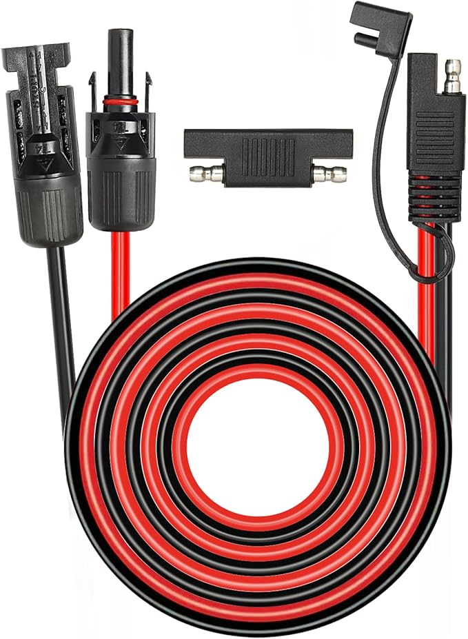 MOOKEERF Solar Panel to SAE Adapter Cable - 25ft 10AWG Solar Extension Cable for RV Solar Panel Caravan Battery Charger Kit with SAE Polarity Reverse Adapter(25 feet)