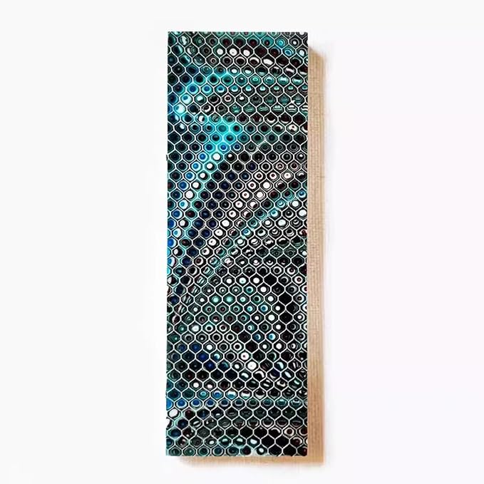 2-piece Set Of Knife Handle Scales Made Of Blank Material DIY Hand Carved Decorative Panel With Resin Honeycomb Texture(120x40x30mm)