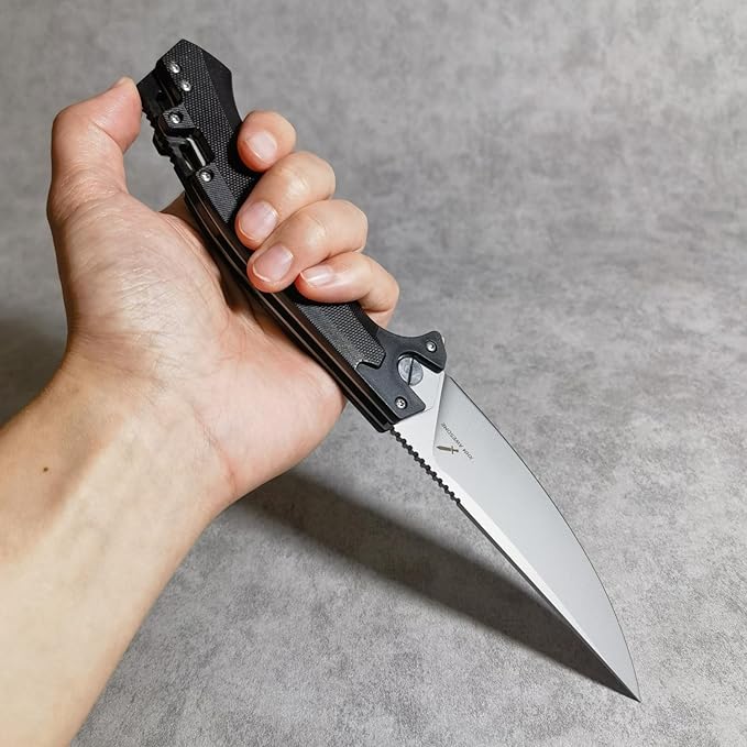 10 Inches Tactical Folding Knife - Multi-Functional Survival Knife for Camping Hunting Fishing Hiking | Outdoor &amp Emergency Preparedness Tool (GRAY)