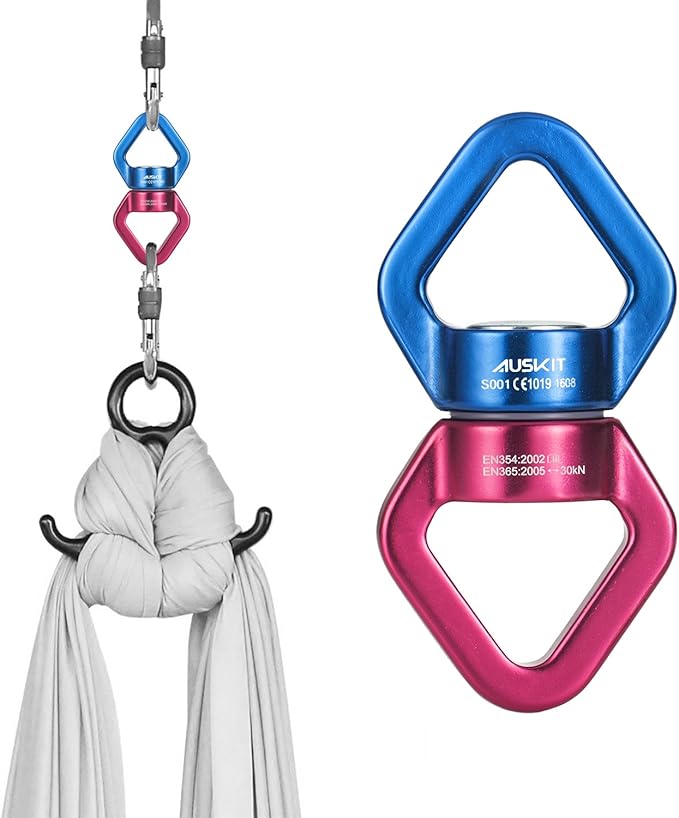 Blue Red Swing Swivel 30 KN Safest Rotational Device Hanging Accessory