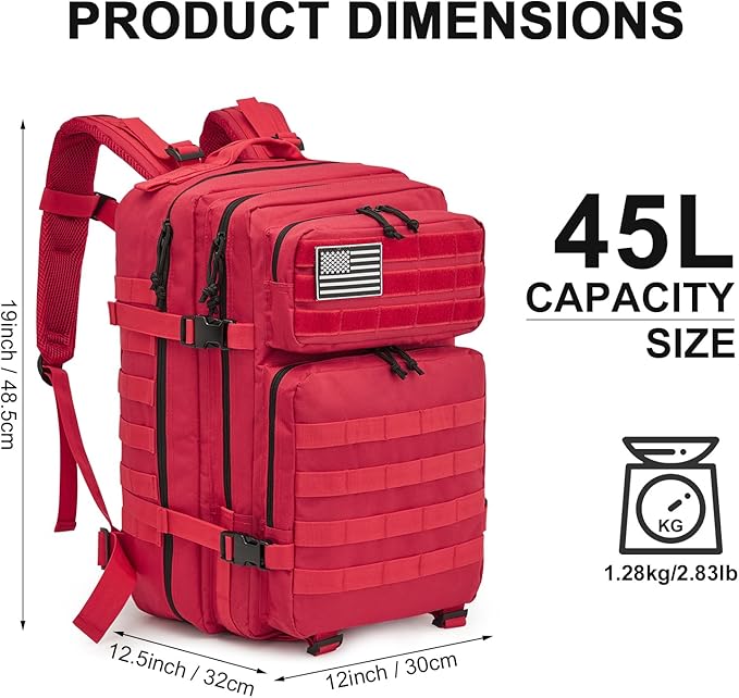 G4Free 45L Military Tactical Backpack 3 Day Assault Survival Molle Pack Bug Out Bag Travel Fishing Backpack Rucksack
